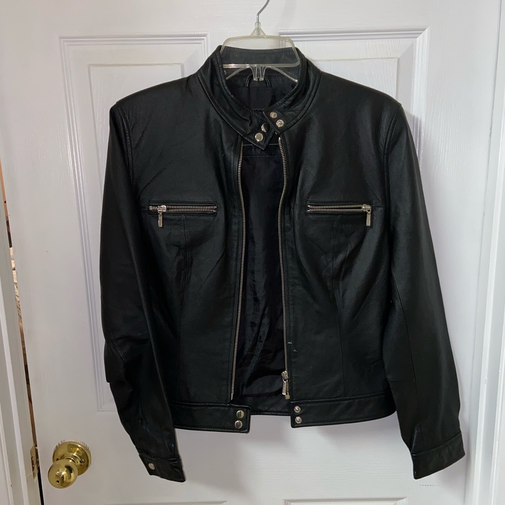 Vintage leather motorcycle jacket